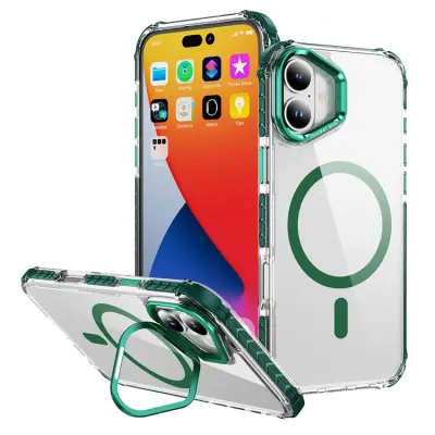 iPhone 16 Plus Mobilskal MagSafe Kickstand - Grön