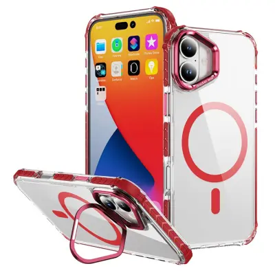 iPhone 16 Plus Mobilskal MagSafe Kickstand - Röd