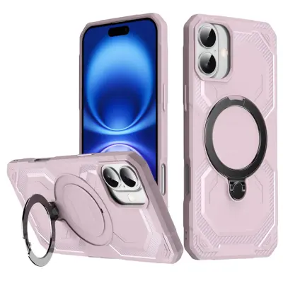 iPhone 16 Plus Mobilskal MagSafe Kickstand TPU + PC - Rosa (Rosa)
