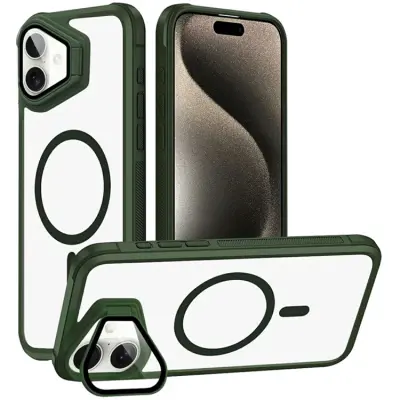 iPhone 16 Plus Mobilskal Magsafe med Linsskyddsstöd (Grön)