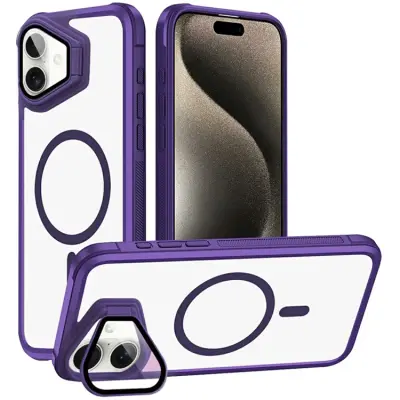 iPhone 16 Plus Mobilskal Magsafe med Linsskyddsstöd (Lila)
