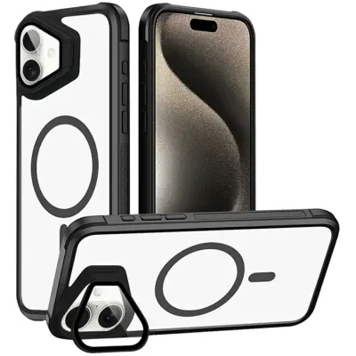 iPhone 16 Plus Mobilskal Magsafe med Linsskyddsstöd (Svart)