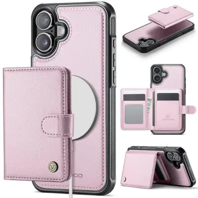 JEEHOOD J09 iPhone 16 Plus Skal med RFID Skydd - Rosa