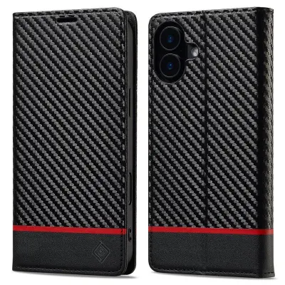 LC.IMEEKE iPhone 16 Plus Plånboksfodral Konstläder - Vit