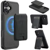 LC.IMEEKE L3 iPhone 16 Plus Fodral KonstLäder - Svart