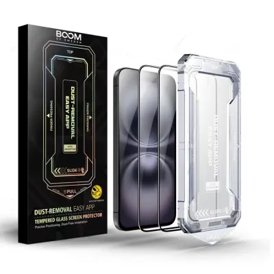 LIVSTIDSGARANTI - BOOM iPhone 16 Plus/15 Plus Härdat Glas Skärmskydd - 2 Pack