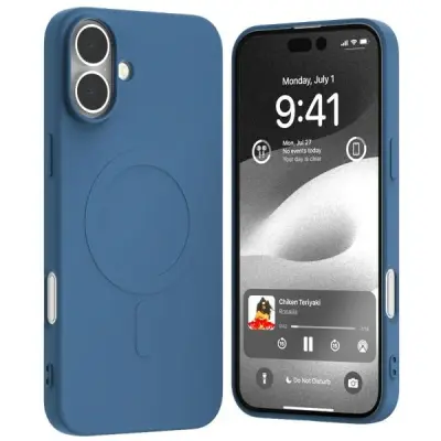 Mercury iPhone 16 Plus Mobilskal MagSafe Semi-Silikon - Blå