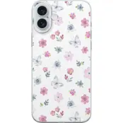 Mobilskal till Apple iPhone 16 Plus med Blommor och fjärillar