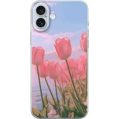Mobilskal till Apple iPhone 16 Plus med Rosa Tulpaner