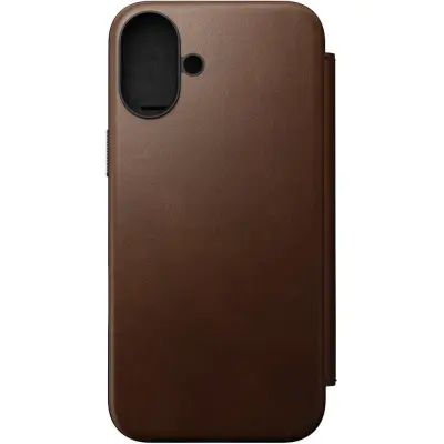 Nomad Modern Leather Folio (iPhone 16 Plus) - Svart