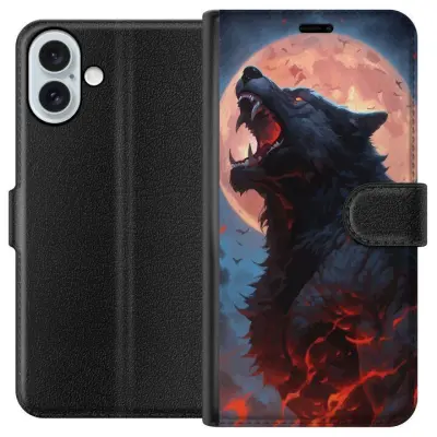 Plånboksfodral till Apple iPhone 16 Plus med Ylande varg