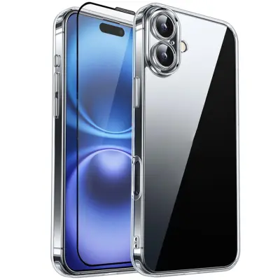 RURIHAI iPhone 16 Plus Mobilskal Med Plastfilm Skärmskydd - Clear