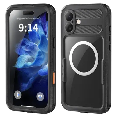 SHELLBOX iPhone 16 Plus Skal MagSafe Vattentålig Klar Svart