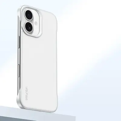 SULADA iPhone 16 Plus Mobilskal Frameless PU + PC Bakside - Vit