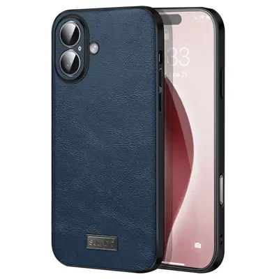 SULADA iPhone 16 Plus Mobilskal PU Läder + TPU + PC - Blå
