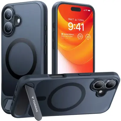 Torras iPhone 16 Plus Mobilskal Magsafe Kickstand - Svart