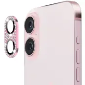 Enkay Rhinestone Camera Glass (iPhone 16/16 Plus) - Rosa