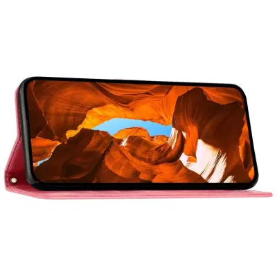 Trolsk Imprint Flower Wallet (iPhone 16 Plus) - Svart