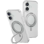 UNIQ iPhone 16 Plus Mobilskal Swivix 360 Kickstand -Clear