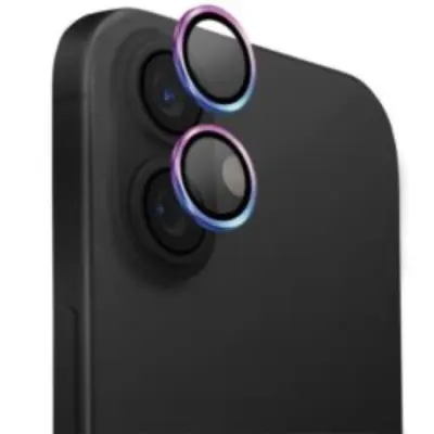 Uniq iPhone 16/16 Plus Kameralinsskydd Härdat glas - Iridescent