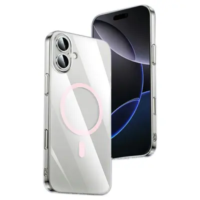 XUNDD XDD-0010 iPhone 16 Plus Mobilskal MagSafe Ultra-Tunn Klar Rosa