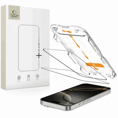 [2-Pack] iPhone 16 Pro Max Härdat Glas Skärmskydd Quick - Svart