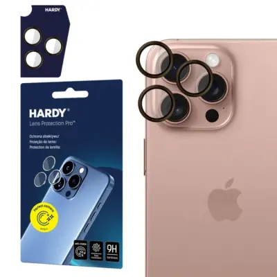 3mk iPhone 16 Pro/16 Pro Max Kameralinsskydd Härdat Glas Hardy Pro - Rose Brun