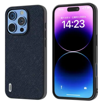 ABEEL iPhone 16 Pro Max Mobilskal Äkta Läder Hybrid Blå