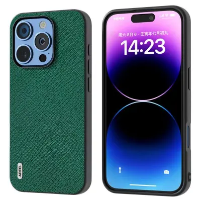 ABEEL iPhone 16 Pro Max Mobilskal Äkta Läder Hybrid Grön