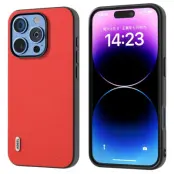 ABEEL Mobilskal till iPhone 16 Pro Max Äkta Läder PC+TPU Röd