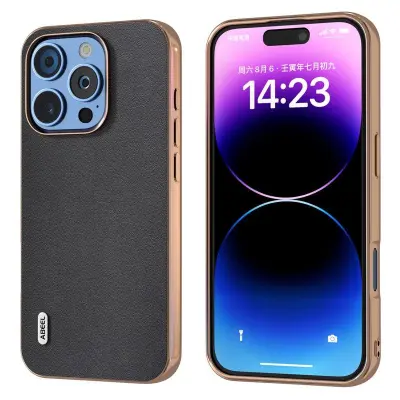 ABEEL iPhone 16 Pro Max Mobilskal Äkta Läder Svart