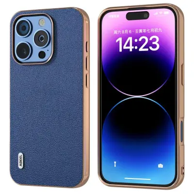 ABEEL iPhone 16 Pro Max Mobilskal Äkta Läder Blå