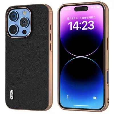 ABEEL iPhone 16 Pro Max Mobilskal Horizon Series Svart Äkta Läder