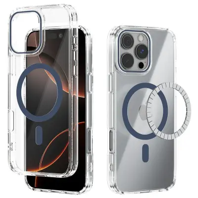 ABEEL iPhone 16 Pro Max Mobilskal MagSafe Anti Scratch Klar Blå