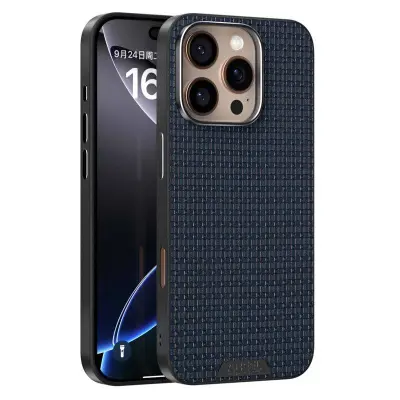 ABEEL iPhone 16 Pro Max Mobilskal MagSafe Äkta Läder Blå