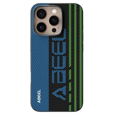 ABEEL iPhone 16 Pro Max Mobilskal MagSafe TPU Aluminium Läder Svart