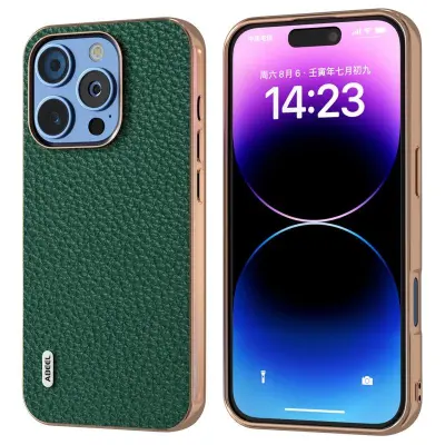 ABEEL iPhone 16 Pro Max Mobilskal Star Series Grön Äkta Läder