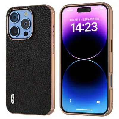 ABEEL iPhone 16 Pro Max Mobilskal Star Series Svart Äkta Läder