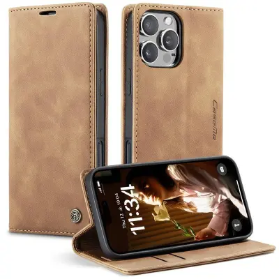 CASEME 013 Series iPhone 16 Pro Max Mobilskal KortLäder Brun