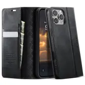 CASEME 033 iPhone 16 Pro Max Skal RFID Blocker Läder Svart