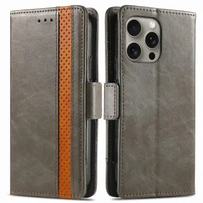 CASENEO iPhone 16 Pro Max Mobilskal KonstLäder - Grå