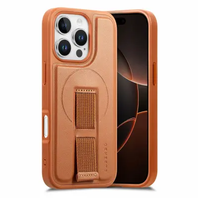 CASENEO iPhone 16 Pro Max Mobilskal MagSafe med Handrem - Brun