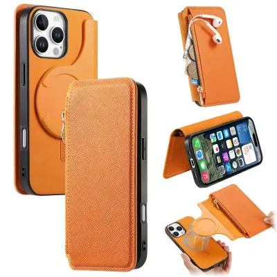 CASENEO iPhone 16 Pro Max Plånboksfodral Konstläder - Gul