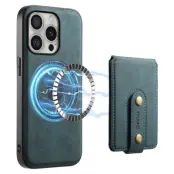 DENIOR D14 Mobilskal till iPhone 16 Pro Max Läder+PC+TPU Blå
