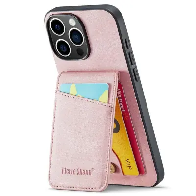 FIERRE SHANN 023 iPhone 16 Pro Max Fodral KonstLäder - Rosa