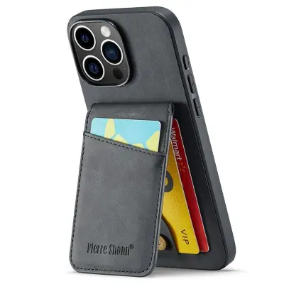 FIERRE SHANN 023 iPhone 16 Pro Max Fodral KonstLäder - Svart