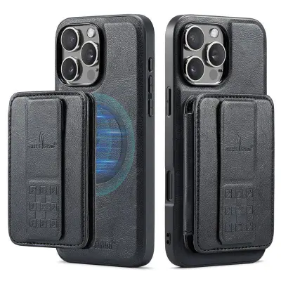 FIERRE SHANN 028 iPhone 16 Pro Max Fodral KonstLäder - Svart