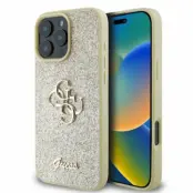 Guess iPhone 16 Pro Max Mobilskal Fixed Glitter Big 4G - Guld