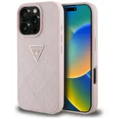 Guess iPhone 16 Pro Max Mobilskal Hot Stamp 4G Triangle Logo - Rosa