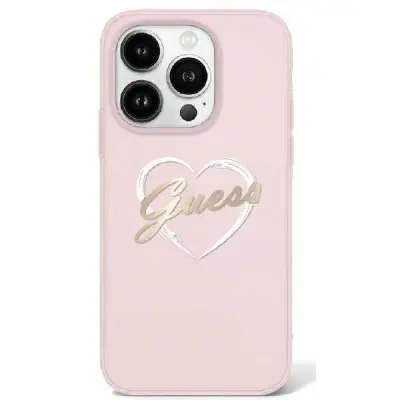 Guess iPhone 16 Pro Max Mobilskal IML Heart - Rosa